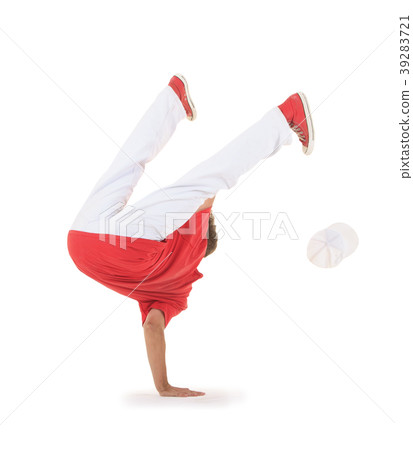 Teenager dancing breakdance in action Teenager dancing breakdance in action 39283721