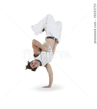 Teenager dancing breakdance in action Teenager dancing breakdance in action 39283733