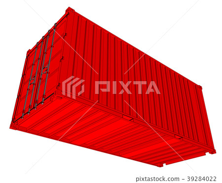 Cargo container, 3d illustration Cargo container, 3d illustration 39284022