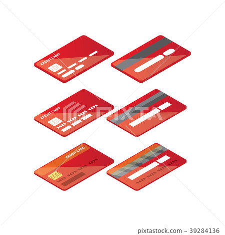 isometric credit card icon set isolated on white - Stock Illustration ...