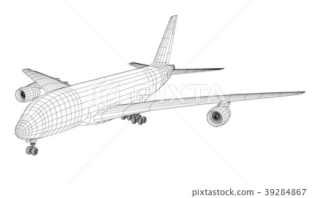 Passenger aircraft. 3d illustration Passenger aircraft. 3d illustration 39284867