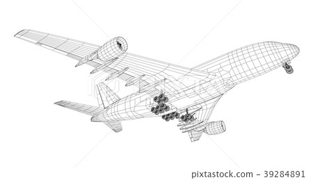 Passenger aircraft. 3d illustration Passenger aircraft. 3d illustration 39284891