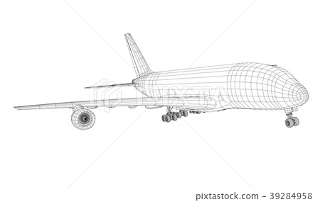 Passenger aircraft. 3d illustration 39284958