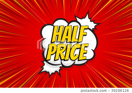 Seasonal sale comic text pop art sticker 39286126