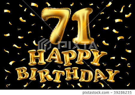 vector happy birthday 71 celebration gold balloon 39286235