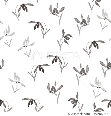 Watercolor flowers hand drawing Seamless pattern 39286965
