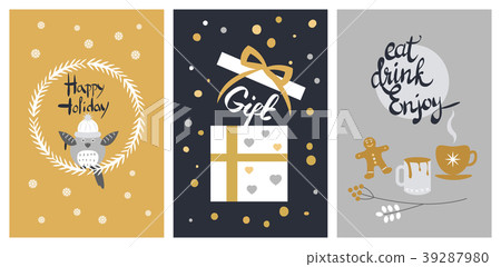 Happy Holiday Set of Giftbox and Cups with Biscuit 39287980