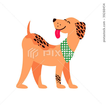 Happy Dog with Spots Image on Vector Illustration Happy Dog with Spots Image on Vector Illustration 39288454