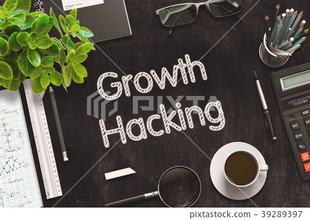 Black Chalkboard with Growth Hacking. 3D Rendering 39289397