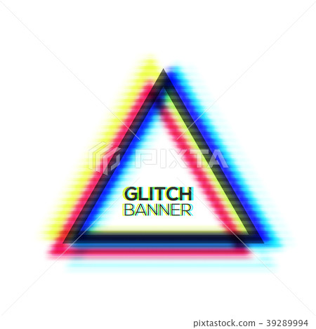 Minimal style art. Glitch texture triangle frame Minimal style art. Glitch texture triangle frame 39289994