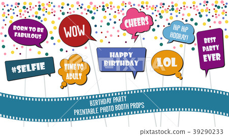 Photo booth props set vector illustration 39290233