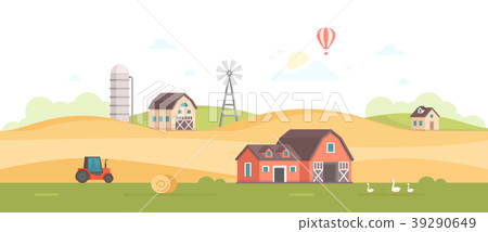 Countryside - modern flat design style vector - Stock Illustration ...