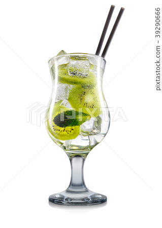 Mojito cocktail with kiwi isolated on white Mojito cocktail with kiwi isolated on white 39290666