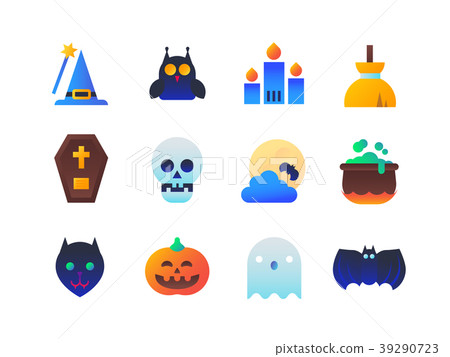 Halloween - set of flat design style icons 39290723