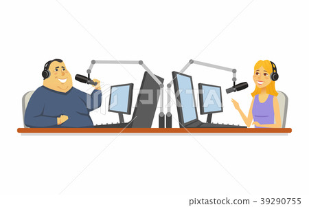 Radio presenters - cartoon people character 39290755