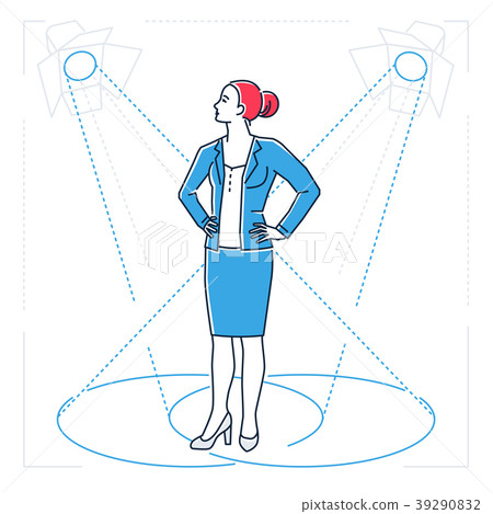 Confident businesswoman - line design style Confident businesswoman - line design style 39290832