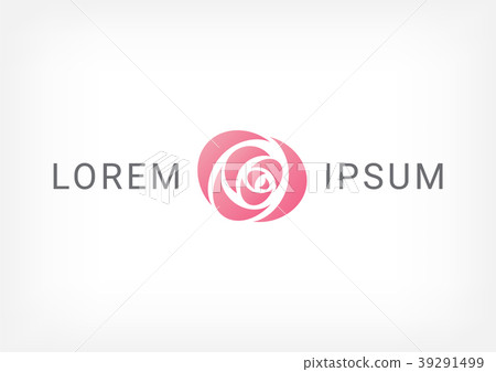 pink rose curve logo design template - Stock Illustration [39291499 ...