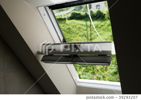 Open roof window, skylight with beautiful view 39293207