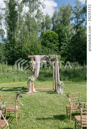Beautiful setting for outdoors wedding ceremony Beautiful setting for outdoors wedding ceremony 39293331