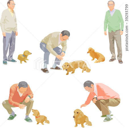 Whole body person illustration _ senior sit 39293799