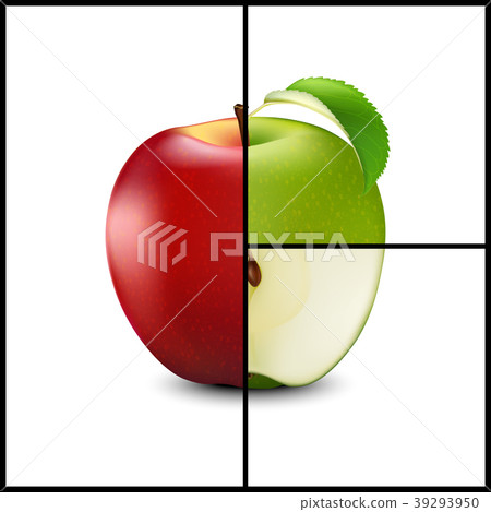 Vector Realistic Red and Green Apple Mosaic   39293950