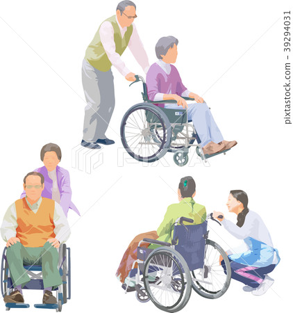 全身人例證_輪椅關心 39294031
