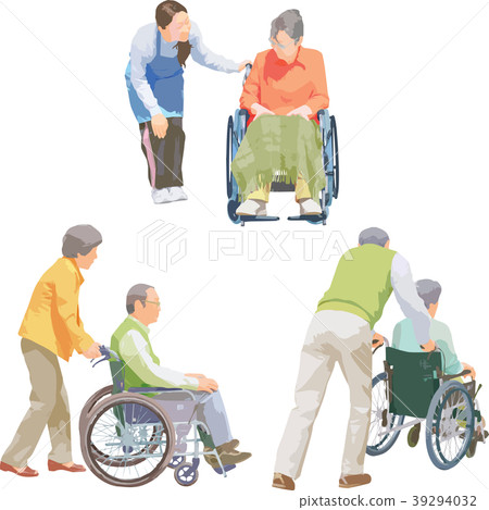 全身人例證_輪椅關心 39294032