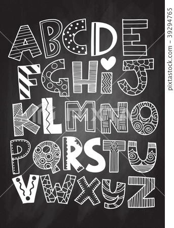 Vector funny comics font. Hand drawn capital carto - Stock Illustration ...