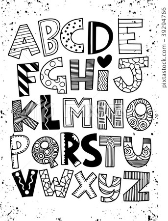 Vector funny comics font. Hand drawn capital carto - Stock Illustration ...