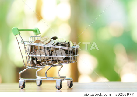 Saving money concept of collecting coins Saving money concept of collecting coins 39295977