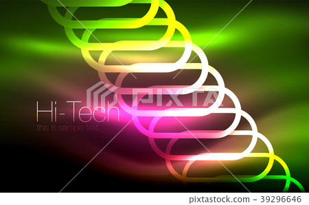 Glowing ellipses dark background, waves and swirl 39296646