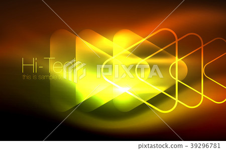 Glowing vector triangle geometric shapes in dark Glowing vector triangle geometric shapes in dark 39296781