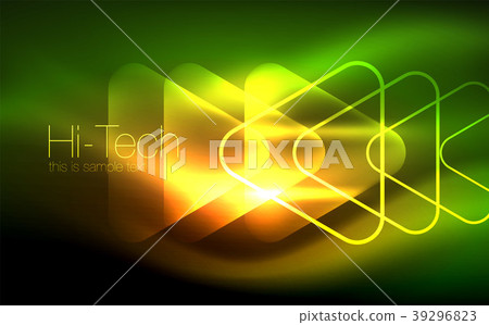 Glowing vector triangle geometric shapes in dark Glowing vector triangle geometric shapes in dark 39296823