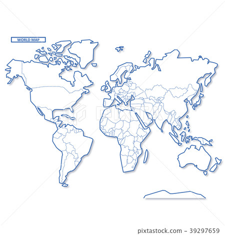 插图素材  sekai地图简单的白色地图