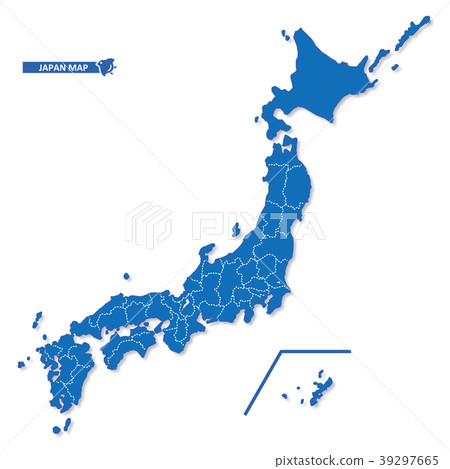 Japan Map Simple Blue Japan Map Simple Blue 39297665