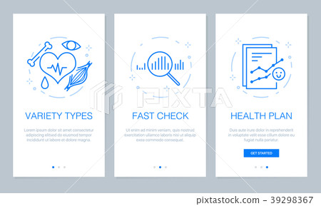 Health and medical concept onboarding app screens 39298367