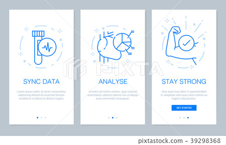 Health and medical concept onboarding app screens 39298368
