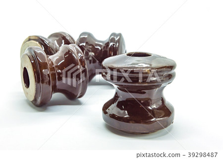 electric equipment insulator on white background electric equipment insulator on white background 39298487