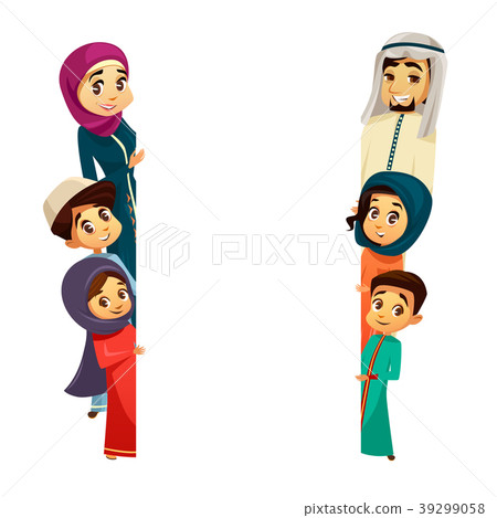 vector arab family characters poster template vector arab family characters poster template 39299058