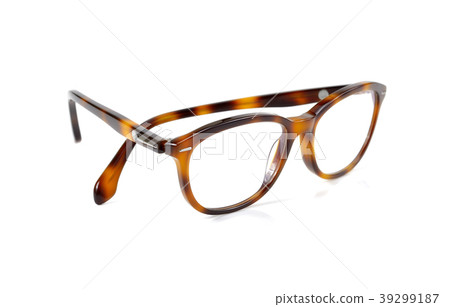 Brown Eye Glasses Isolated on White background 39299187
