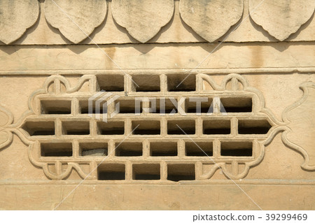 Window Grill in Stone Wall 39299469