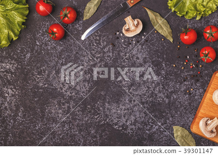Ingredients for cooking on dark background. 39301147