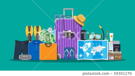 Big travel set. Summer holiday, tourism, vacation 39301270