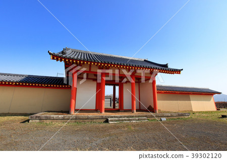 國家指定的歷史遺址城堡輪柵欄標記(在Knowasu之後) 國家指定的歷史遺址城堡輪柵欄標記(在Knowasu之後) 39302120