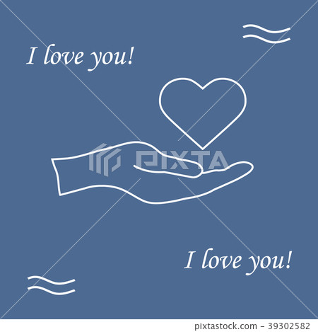 hand holds heart Love symbol. hand holds heart Love symbol. 39302582