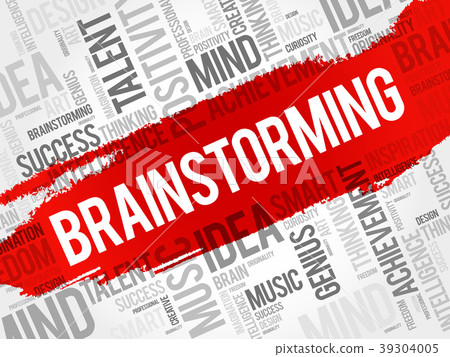 Brainstorming word cloud collage Brainstorming word cloud collage 39304005