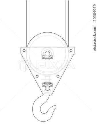 Crane hook with rope 39304039