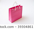 Pink shopping paper bag isolated on white 39304861