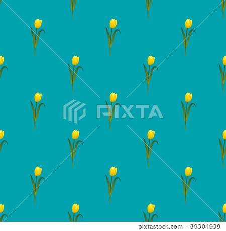 Yellow Tulips on Blue Teal Background Yellow Tulips on Blue Teal Background 39304939