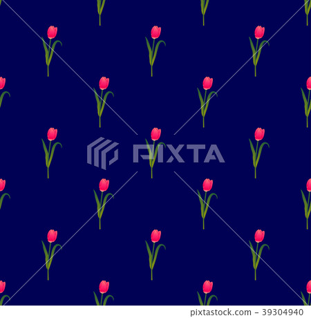 Pink Tulips on Navy Blue Background Pink Tulips on Navy Blue Background 39304940